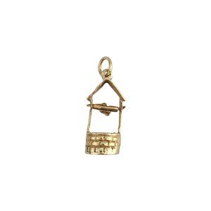 Vintage 14K Yellow Gold Well Charm #11576